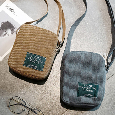 골덴 크로스백 캐주얼 가방 미니 에코백 데일리 골지 코듀로이 핸드백  데일리 가방 핸드폰 크로스백 #2