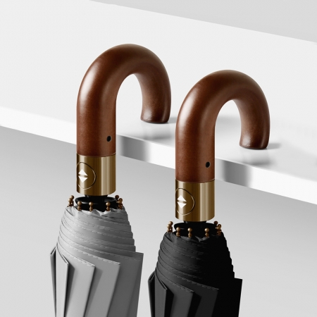 UV차단 곡자손잡이 3단 완전자동 양우산 #2