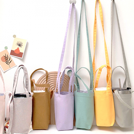 캔버스 레인보우 텀블러가방 친환경 컵홀더 테이크아웃 판촉물 단체주문 #2