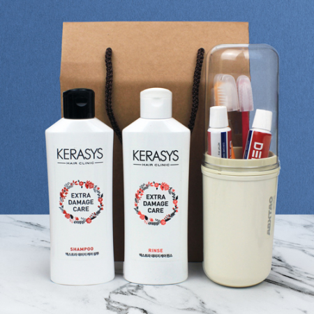 케라시스 샴푸+린스+크리오 덴티메이트 치약2개+크리모 미세모칫솔2개+양치컵 #2