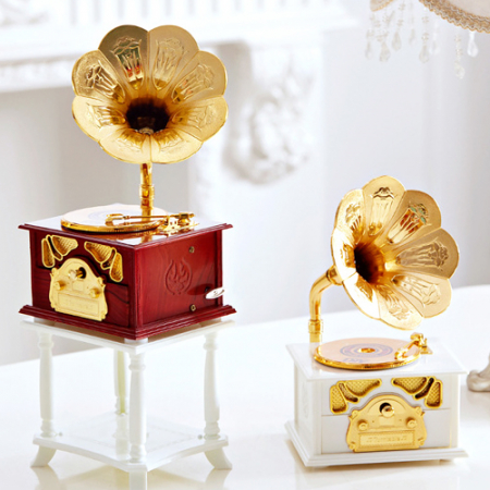 빈티지 엔틱 턴테이블 오르골 2종 #2