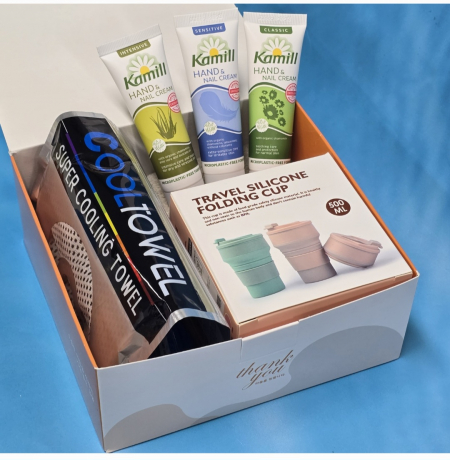 실리콘 텀블러+ 카밀 핸드크림+ 냉감 쿨타올, 타올세트 #3