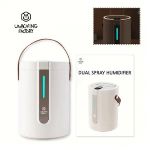 언박싱팩토리 저소음 무드등 듀얼 초음파 대용량 가습기 2.0L C타입 연결 방식
