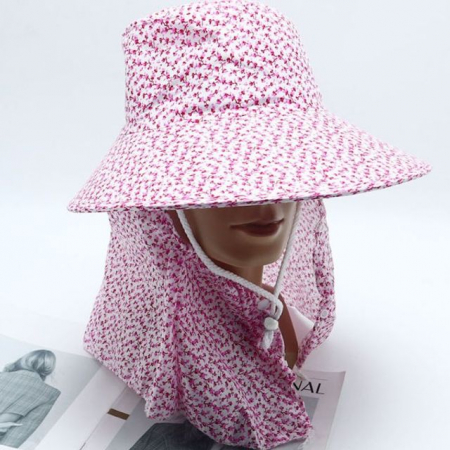 통풍이 우수한 꽃무늬 와이드 모자챙 밭일 모자 #2