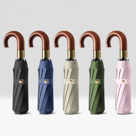 재스퍼 10K 원터치 3단 완자동 양우산 (일체형칼라암막/이중살대/UV 자외선 차단/원목손잡이) #3