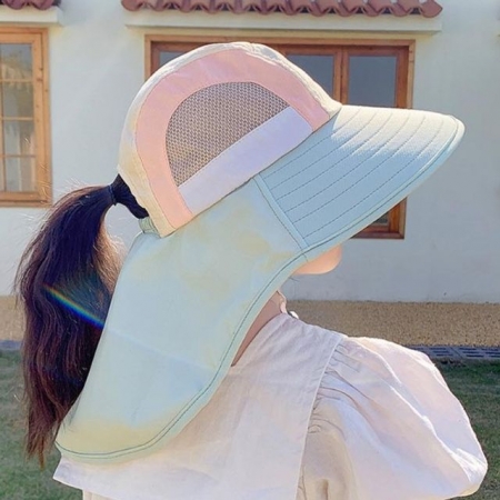 키즈 햇빛차단 챙이긴 모자 플랩캡 여름 수영장 패션 #2