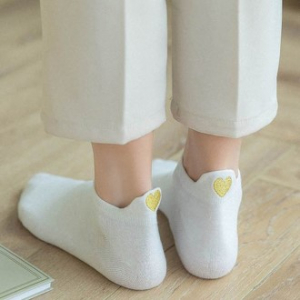 포인트 양말 뒷꿈치 하트 여학생 디자인 삭스 땀흡수