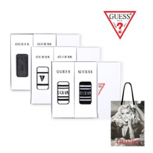 게스 남성 중목 양말 2족 세트 + 게스쇼핑백