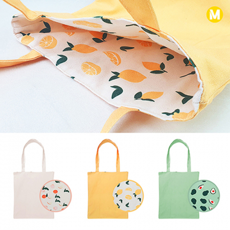 모모카멜 양면 컬러에코백 과일패턴 #2