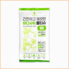 대나무 원단 바디 물티슈 일회용 샤워티슈 1매