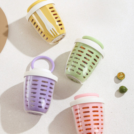 바스켓 휴대용 과일컵 도시락통 밀프랩 샐러드통 후르츠팟 #3