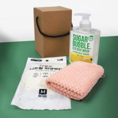 슈가버블 주방세제 470ml + 폭신 핸드타올 + 니트릴장갑 10매입