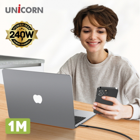 유니콘 USB C to C타입 240W 초고속 충전 데이터 케이블 PLC-1M240W #6