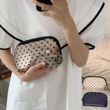 실용적인 매쉬 반원 곡선 파우치 여행용소지품 수납 #2