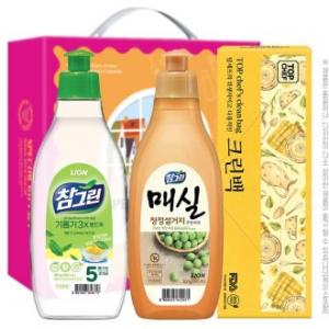 참그린녹차300용기 매실300용기 주방세제 크린백(3종)