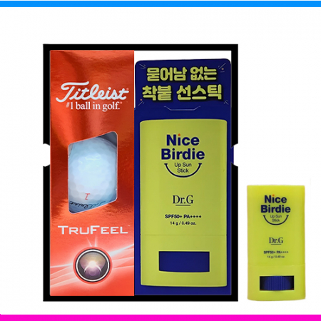 타이틀리스트 트루필 3구 닥터지 썬스틱 선물세트 2pc 타이틀리스트 trufeel 3구 선스틱 선물세트 골프공 3구 썬크림 선물세트 #2