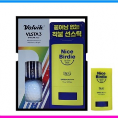 볼빅 비스타3 프리즘 3구 닥터지 썬스틱 선물세트 3pc 볼빅 360도 퍼팅라인 3구 썬스틱 선물세트 골프공 3구 썬크림세트