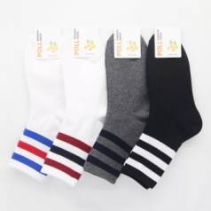 삼선 여자 중목 스포츠 양말 // 국산