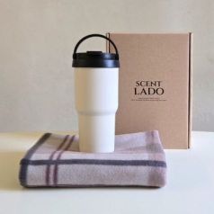 센트라도 패턴 담요+라운드 핸들 텀블러 세트