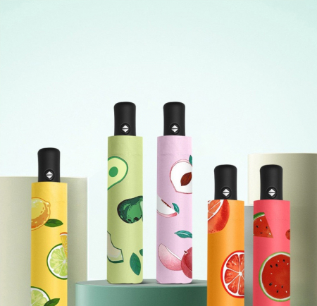 5컬러 과일무늬 3단완전자동우산 경량우산 uv양우산 #2