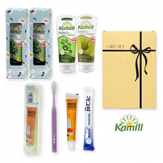 카밀핸드크림100mlx2p선물세트 리본5호 가그린 엠보싱칫솔치약