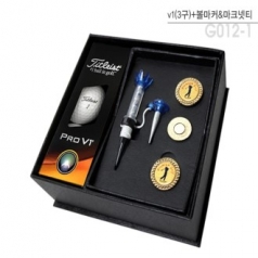 골프용품 타이틀리스트 골프 pro V1(3구)+순금볼마커+마그넷티 골프공 골프선물세트 t005
