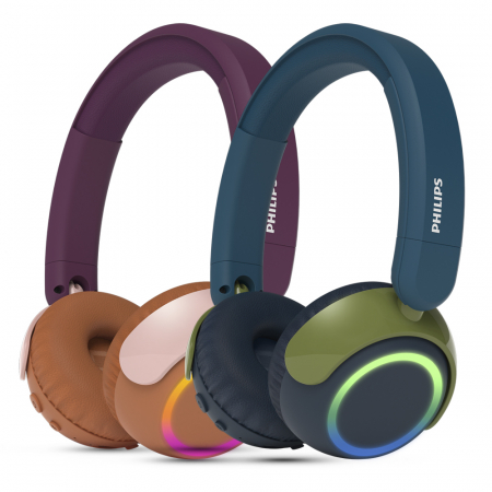 필립스 청력보호 전용어플 멀티포인트 무선 LED 블루투스 5.4 키즈 헤드폰 TAK4200 #2