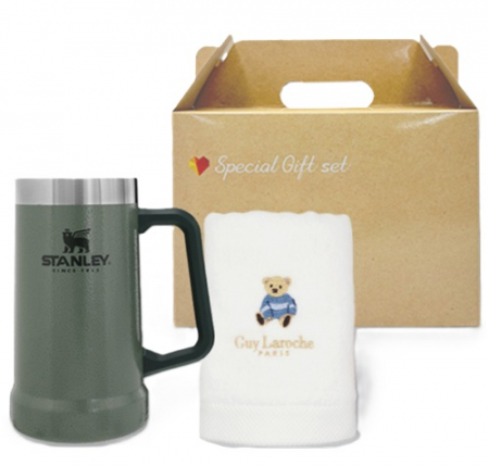 스탠리 빅그립컵 709ml 기라로쉬베어150g타올 2종세트 스탠리수건 텀블러세트 #4