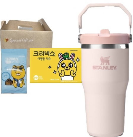 스탠리플립텀블러591ml+크리넥스카카오여행용티슈+수앤수카카오물티슈 3종 스탠리세트 #3