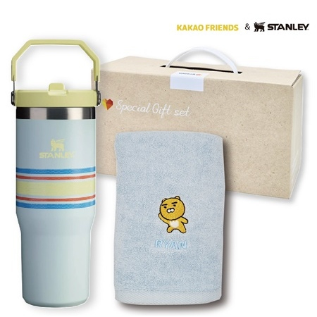 스탠리 플립텀블러 바시티 887ml+카카오타올수건세트 2종 고급세트 스탠리플립세트 #2