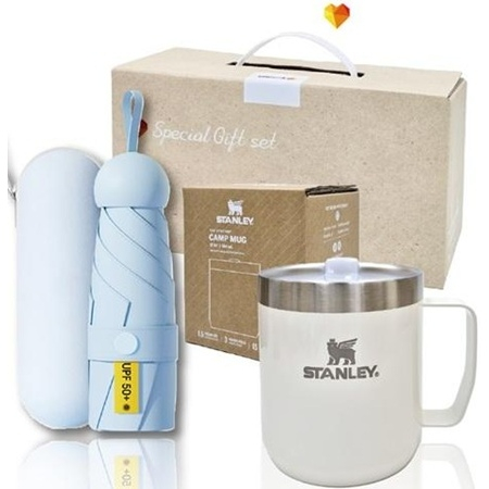 스탠리 진공 캠프머그354ml+5단 6K UV암막양우산 파우치포함 우산텀블러세트 스탠리세트 #4