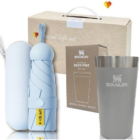 스탠리 진공 파인트컵473ml+5단 6K UV암막양우산 파우치포함 텀블러우산세트 암막우산 스탠리세트 #3