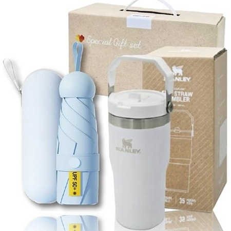 스탠리 아이스플로우 플립591ml+5단 6K UV암막양우산 파우치포함 스탠리 우산텀블러세트 #2