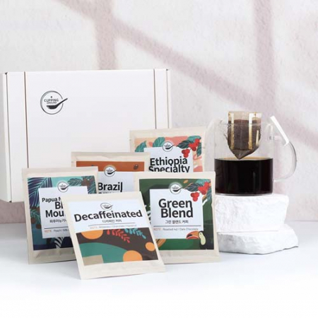 커핑그라운드 드립백커피 내열유리머그470ml 선물세트 HCG470 6P #6