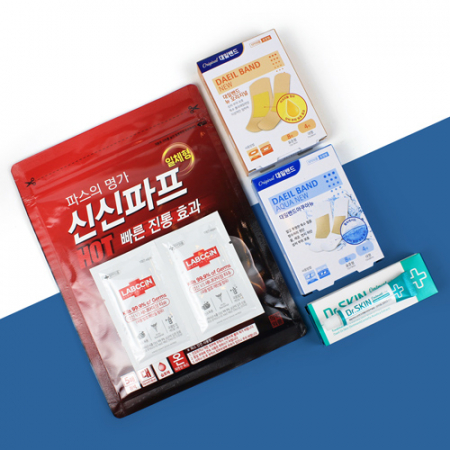 신신파프핫 5매입 + 대일밴드 프리미엄 24매+ + 닥터스킨연고 + 손소독티슈 + 지퍼백 #2