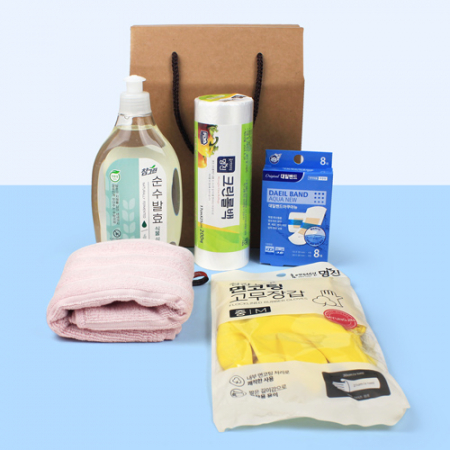 참그린 주방세제 + 고리 주방타올 + 크린롤백 + 면코팅 고무장갑 + 대일밴드 아쿠아뉴 + 끈케이스 #2
