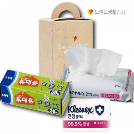 크리넥스 안심 물티슈+크린랩 휴대용위생백 중형 30매 #2