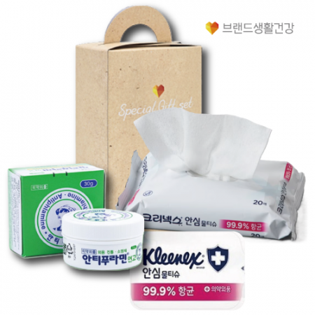 브랜드 생활 건강 크리넥스 안심물티슈+유한양행 안티푸라민 연고 #3
