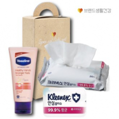 브랜드생활건강 2종세트 (크리넥스 안심물티슈+바세린 핸드크림)