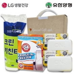 암앤해머에프앤에프 냉장고탈취제+엘지생활건강 온더바디 비누2p+키친타올