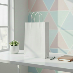 친환경 모조 쇼핑백 화이트 1호