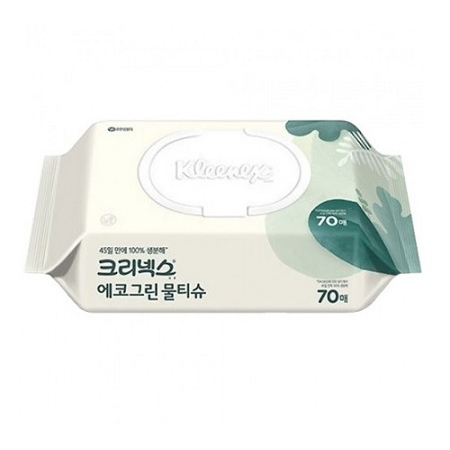 크리넥스 에코그린 생분해  물티슈 캡형 70매 고급 물티슈 #4