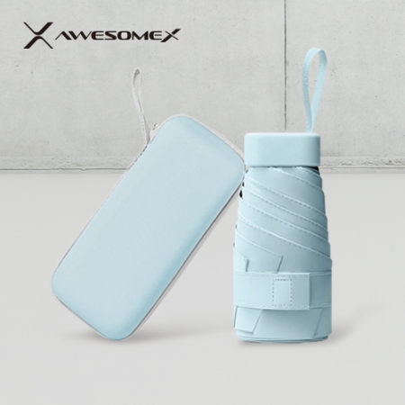 어썸엑스 UV차단 초경량 미니포켓 암막 파스텔 5단 양우산 (UPF50+) 스카이블루 // 인쇄배송무료 #2