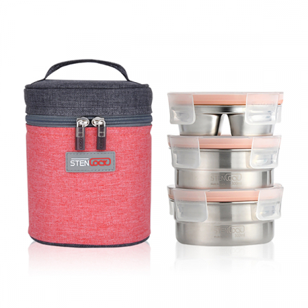 스텐락 퓨어 원형 도시락 3단 소형 #2