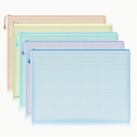384 A4 투명 그리드 지퍼 방수 백 5PCS #2