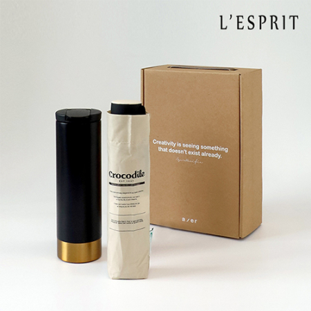 레스쁘리 고급 세트GG(크로커다일 레터링 우산+벅스로얄 텀블러 500ml) #2