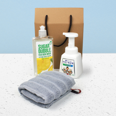 키친솝 전용 아이깨끗해+슈가버블 주방세제+순면 골지 주방타올 #2