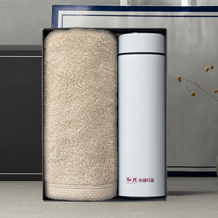 송월 프리미엄 선물 세트 (호텔40수 테일러 1P + 스마트온도텀블러 500ml 1P) #5