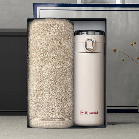 송월 프리미엄 선물 세트 (호텔40수 테일러 1P + 원터치텀블러 420ml 1P) #5