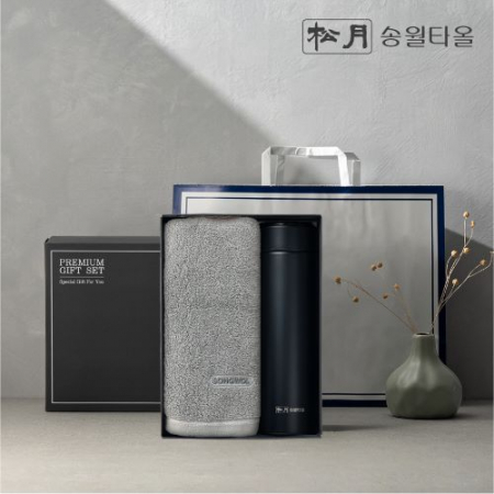 송월 프리미엄 선물 세트 (호텔 컬러풀40 1P + 스마트온도텀블러 500ml 1P) #3
